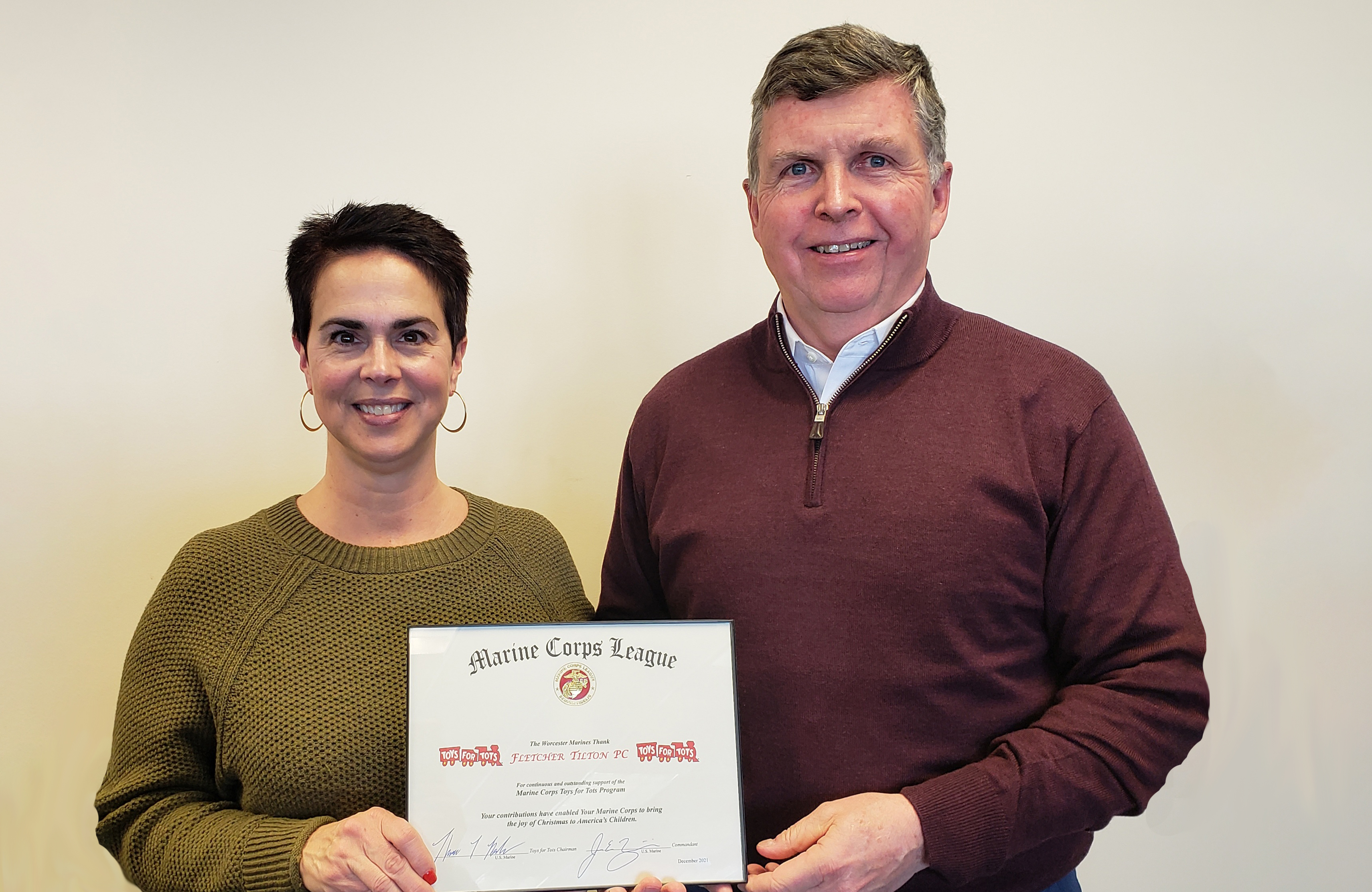 Fletcher Tilton Presented with Certificate of Outstanding Support